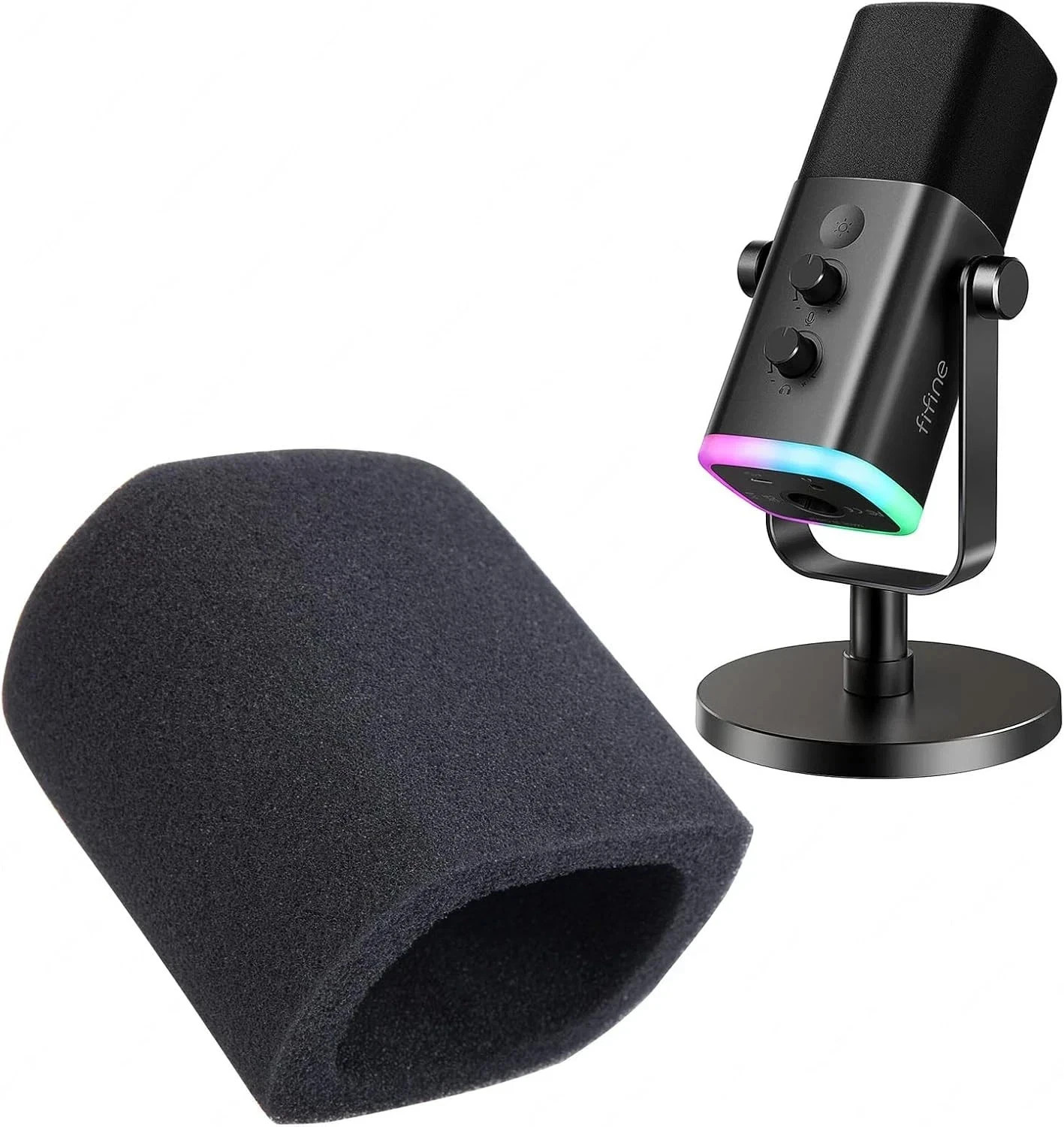 Fifine AM8 Mic Pop Filter - Microphone Cover Compatible with Fifine XLR Dynamic