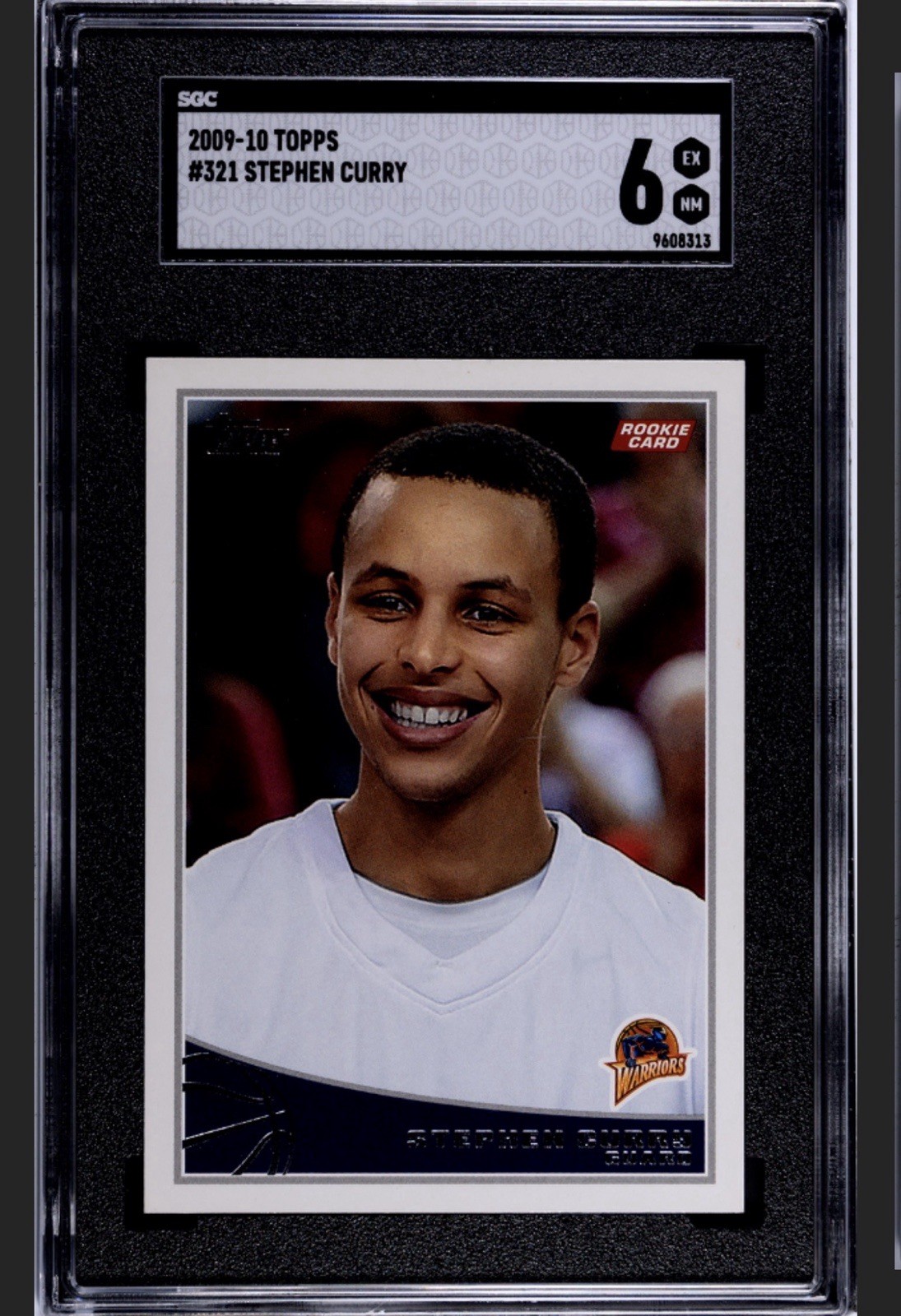 STEPHEN CURRY 2009-10 TOPPS ROOKIE CARD #321 EXM SGC 6 WARRIORS RC