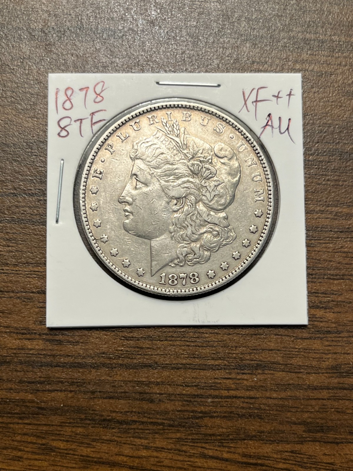 1878 8TF Morgan silver dollar AU #s12 GENUINE GUARANTEED 1878 8TF Morgan silver dollar AU #s12 GENUINE GUARANTEED