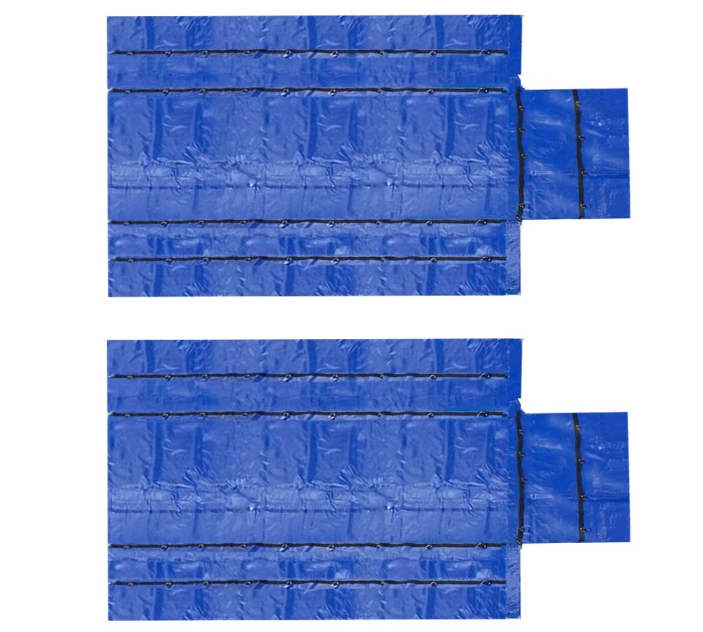 2PK 16\'x27\' Blue Flatbed Truck 15 Oz Superlight Steel Tarp w/4\' Drop for Trailer