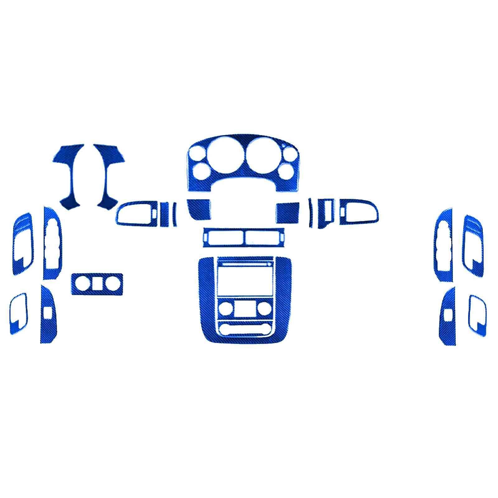 30Pcs Blue Carbon Fiber Interior Trim Kits For Silverado/Tahoe/Sierra 2007-2013