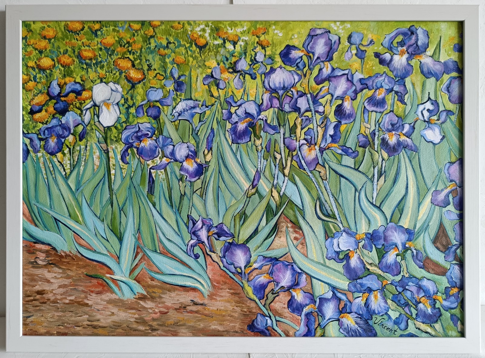 Irises Vincent Van Gogh's handpainted copy oil painting 19.7x27.5 in