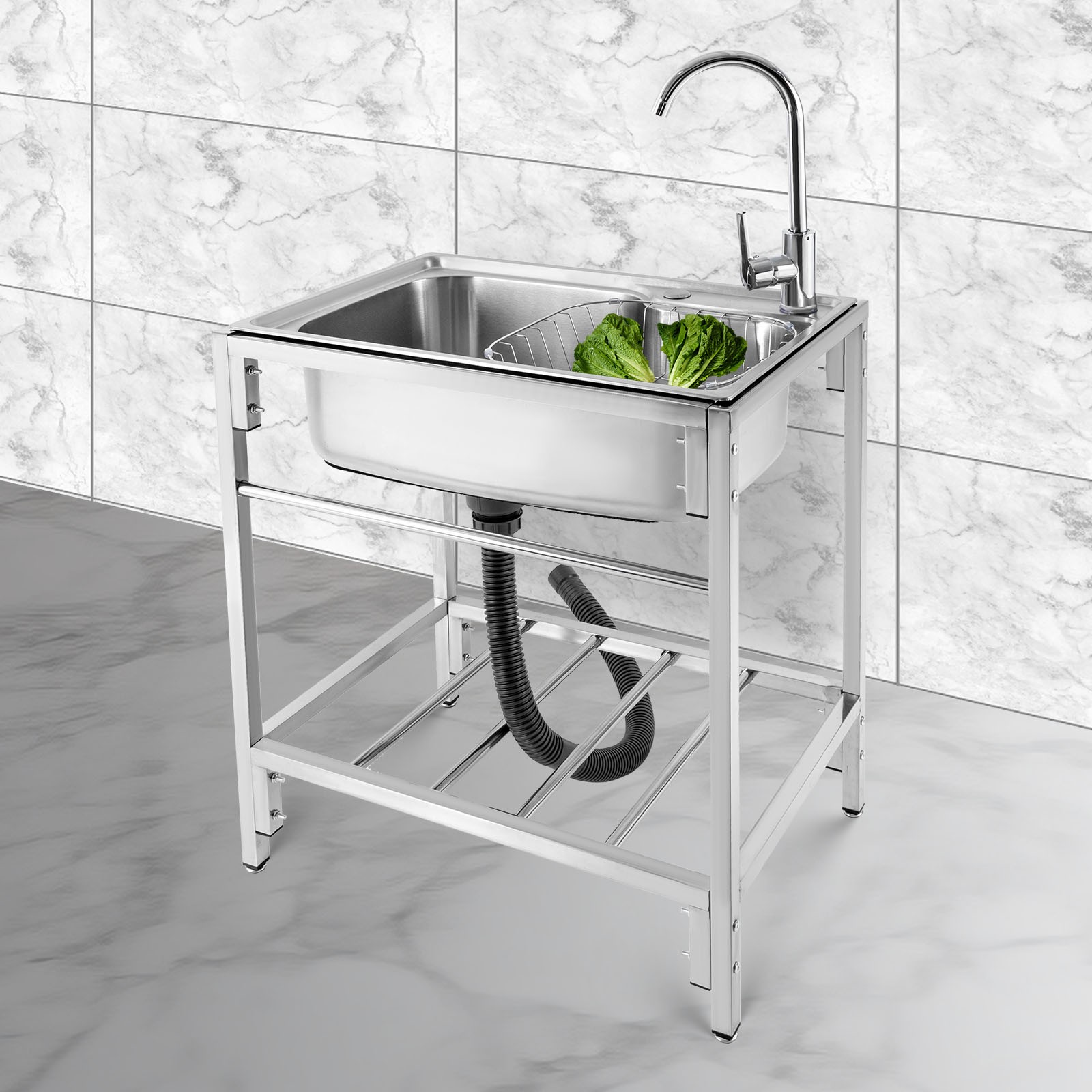 Commercial Utility & Prep Sink Stainless Steel Kitchen Sink 1 Compartment