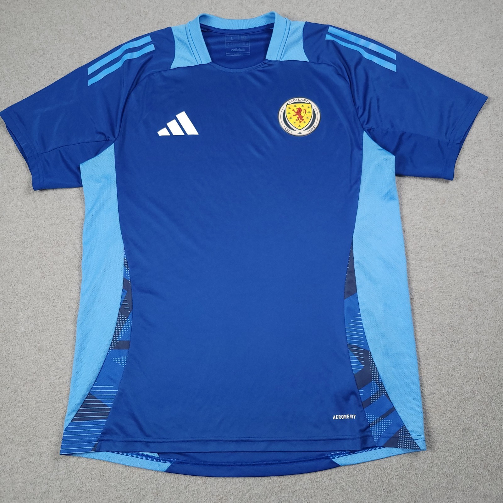 Scotland Jersey Men Large Blue Adidas 2024/25 Pre Match Training Official Soccer