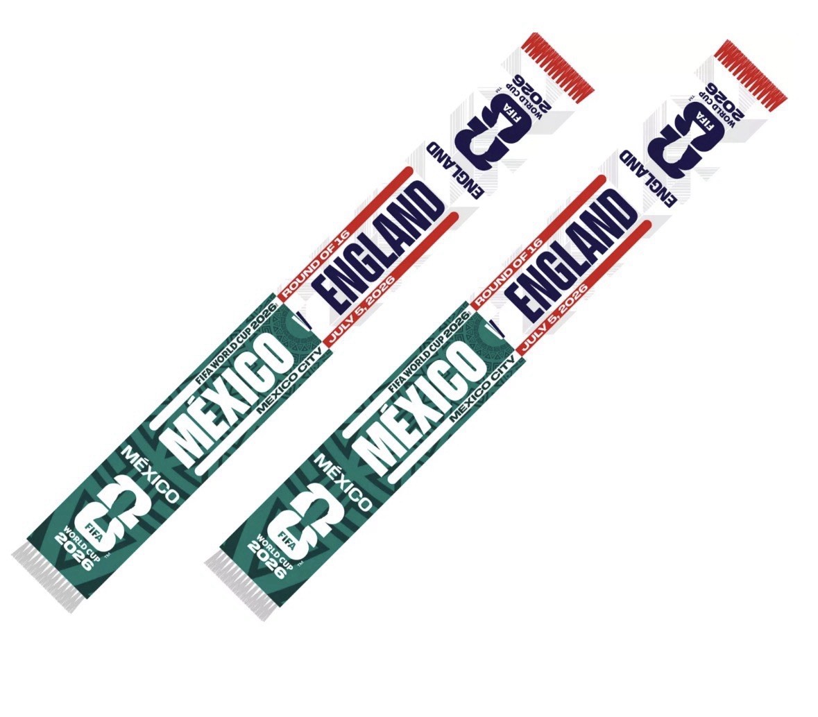 FIFA World Cup Mexico Vs England MatchUp Scarf July 5 2026 FIFA World Cup Mexico Vs England MatchUp Scarf July 5 2026