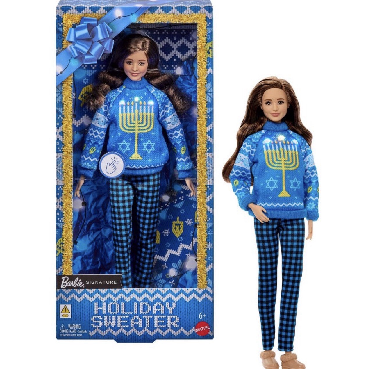 Pre-order Barbie Signature Holiday Sweater Fashion Doll 12  Wavy Hair