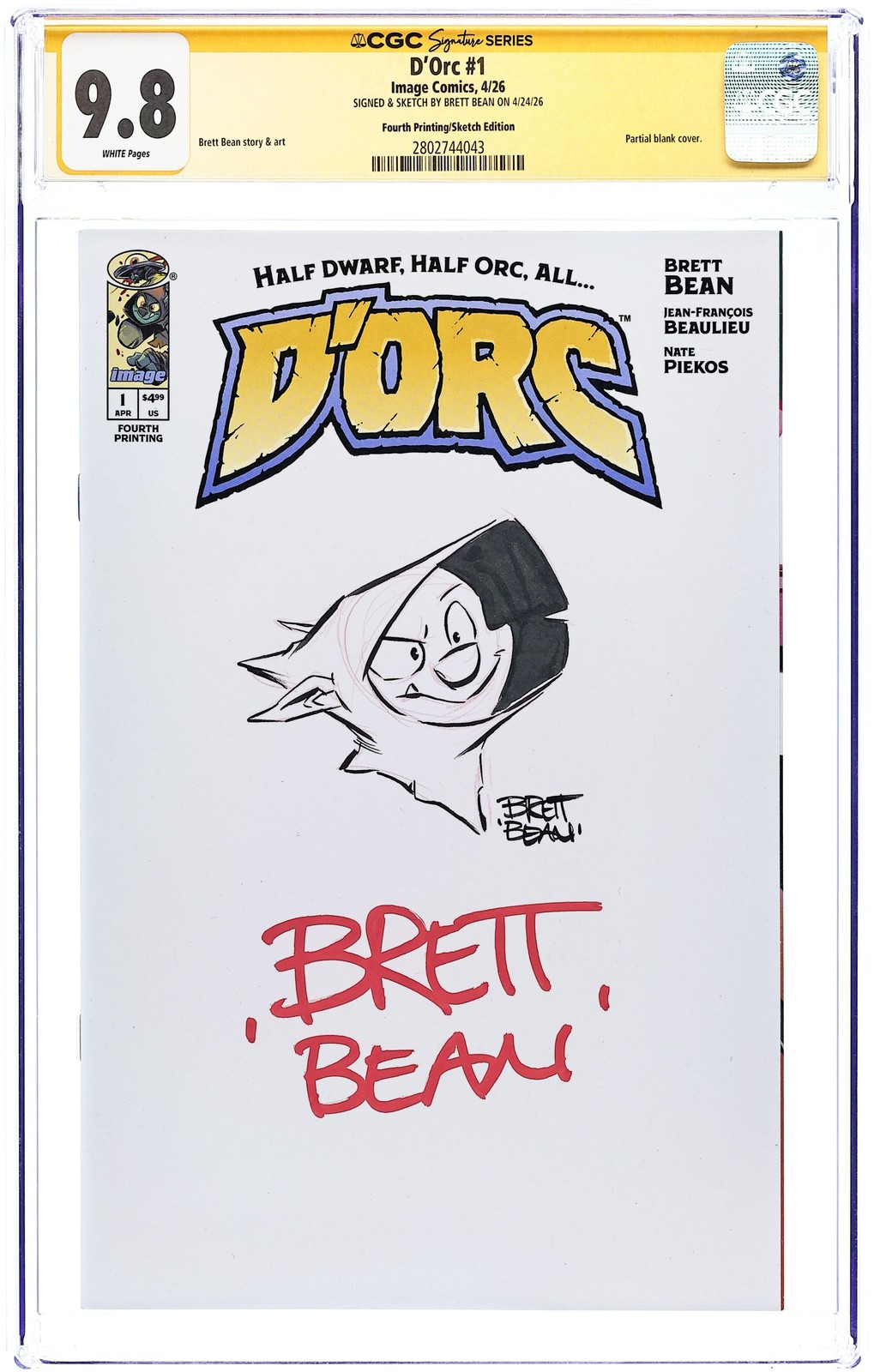 D'orc 1K CGC 9.8 SS Bean 2026 2802744043
