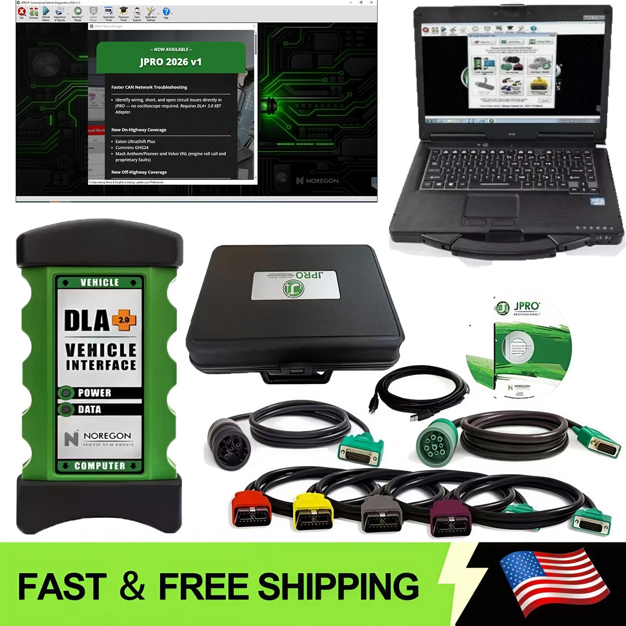 for JPRO DLA 2025 V3 Diesel Heavy Duty Truck Scanner Diagnostic tool CF53 laptop