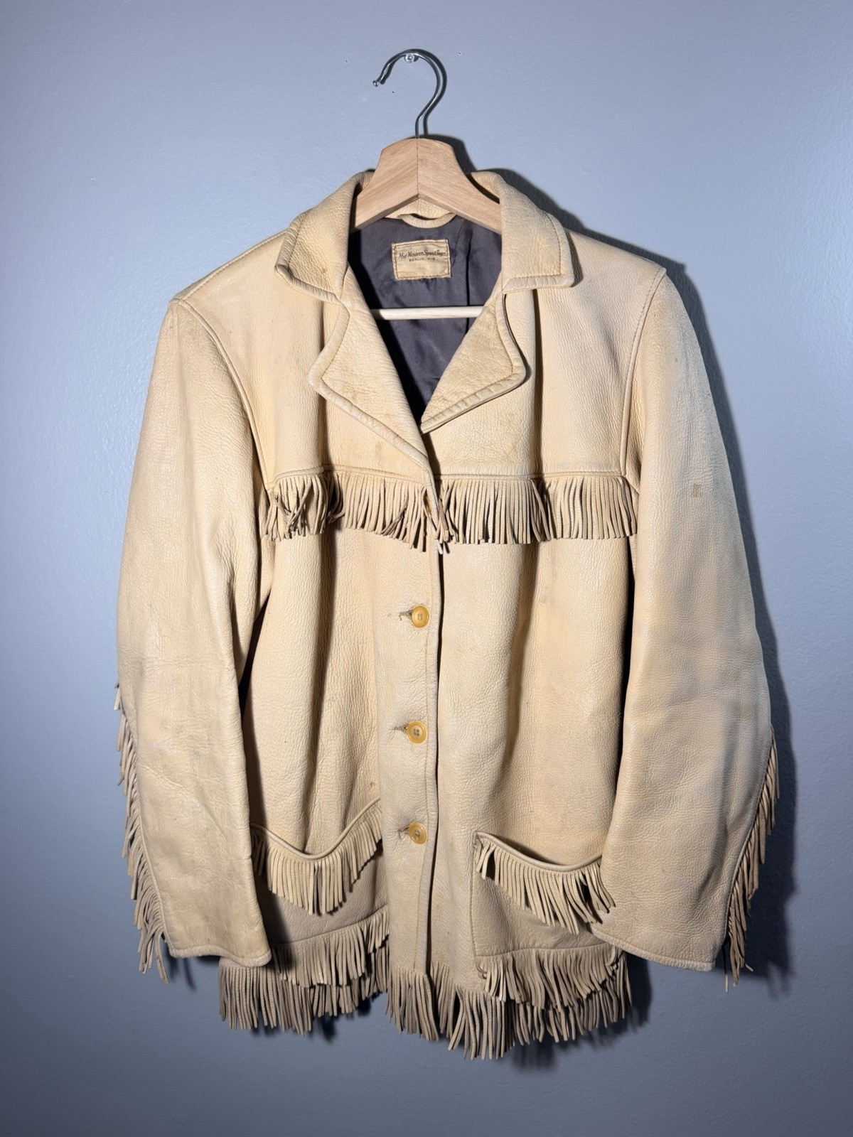 TRUE VINTAGE 1950s Deerskin Jacket WMNS M BY Western Sport Togs