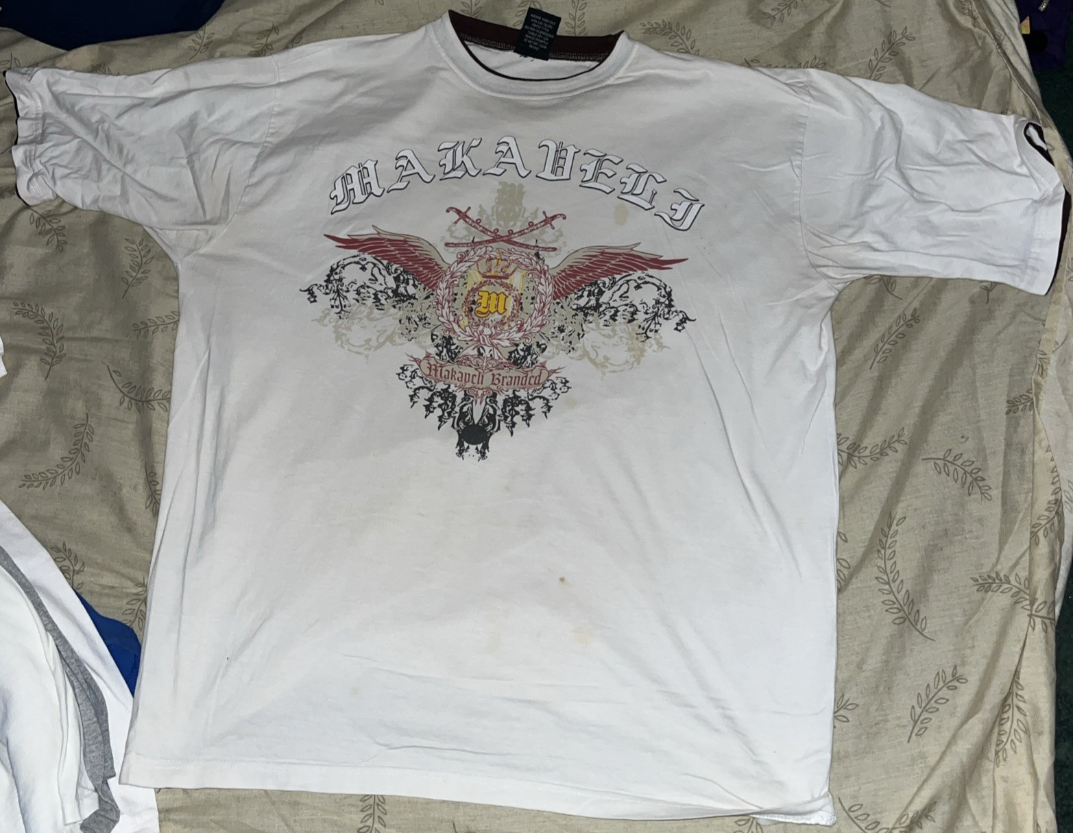 Vintage Makaveli Shirt Mens 2XL  White 2Pac Tupac Hip Hop RAP Y2K 90s Short Slev