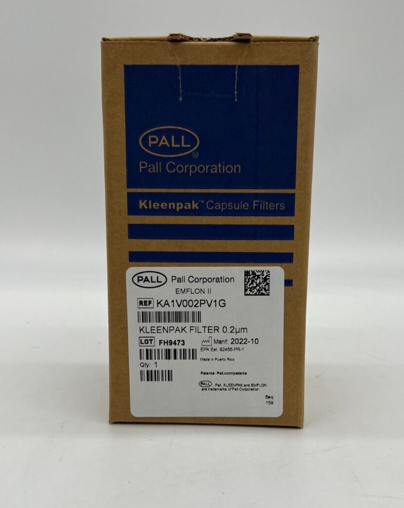 NEW PALL KA1V002PV1G Emflon II Kleenpak Filter 0.2 UM Lab Capsule w/ Paperwork