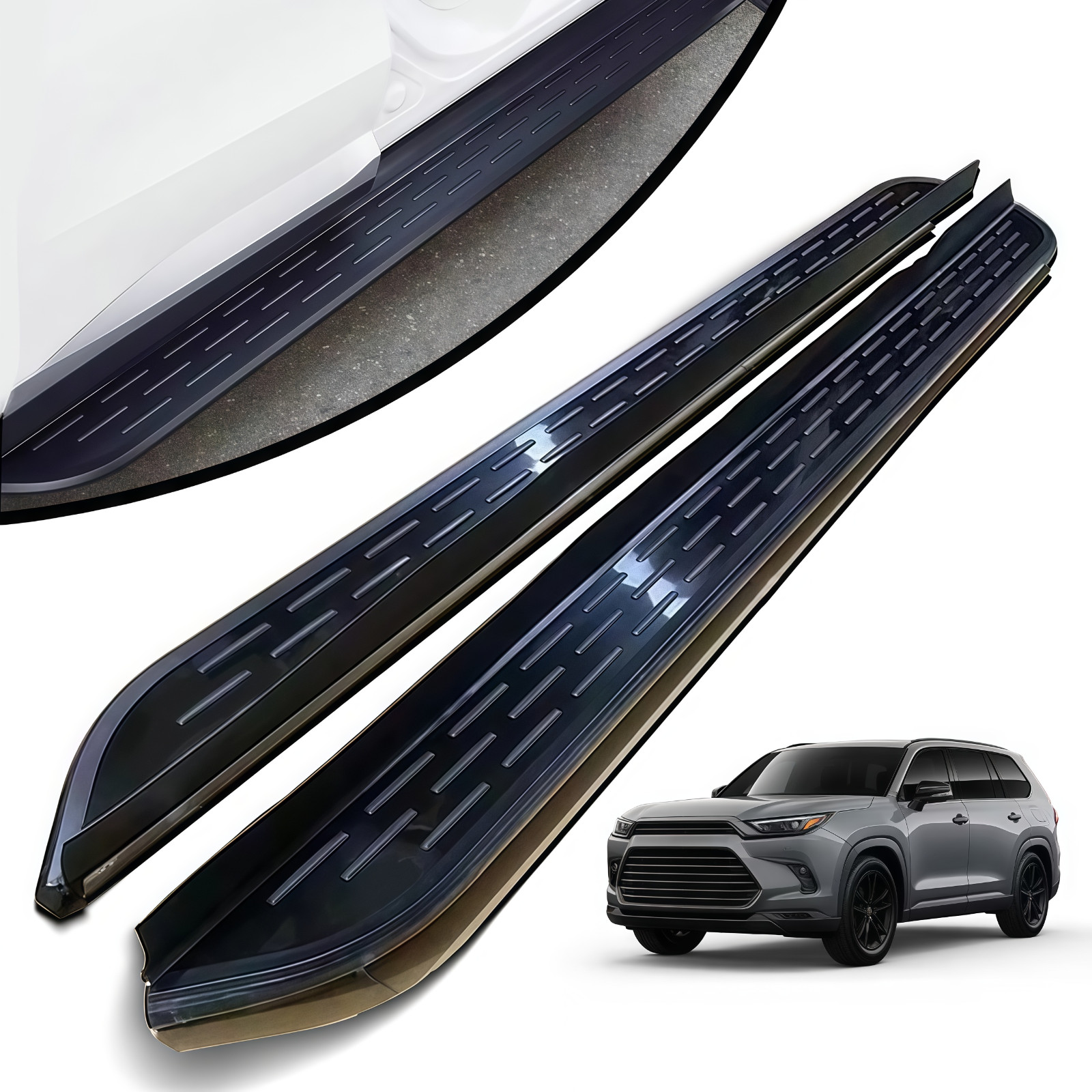 2PCS Running Boards Side Steps Nerf Bars for Toyota Grand Highlander 2024+