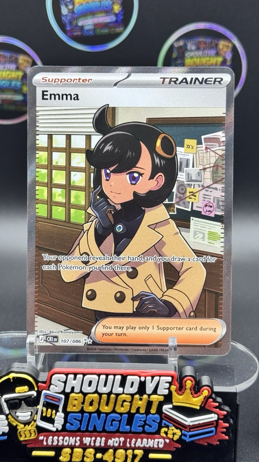 Pokemon TCG Emma Full Art Holo Ultra Rare Crimson Invasion 107/086 English