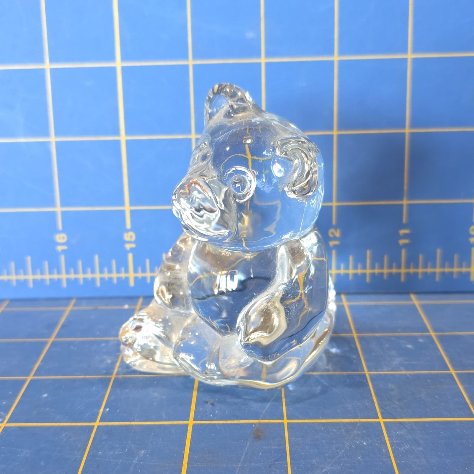 JVAN9 VTG Clear Lead Glass Bear Princess House