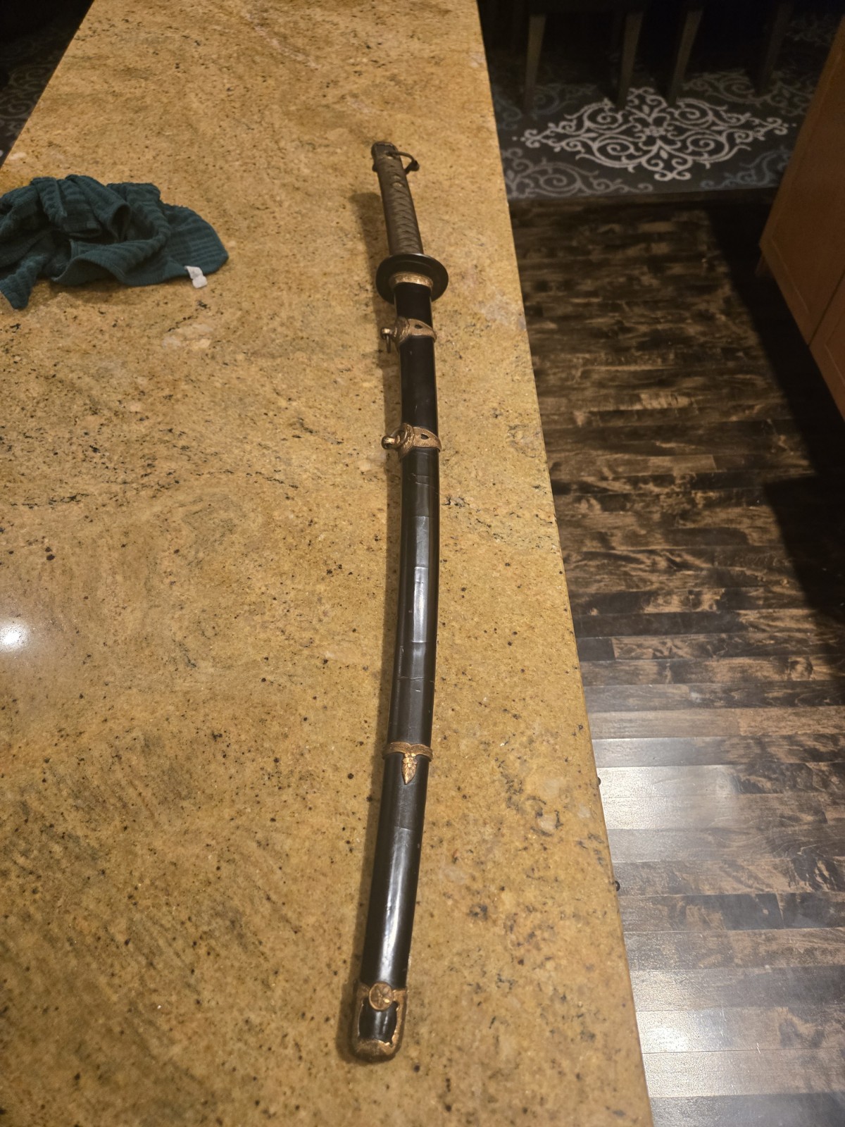 Japanese WWII Naval Officer's Kai- Gunto scabbard original, bring back paper Japanese WWII Naval Officer's Kai- Gunto scabbard original, bring back paper
