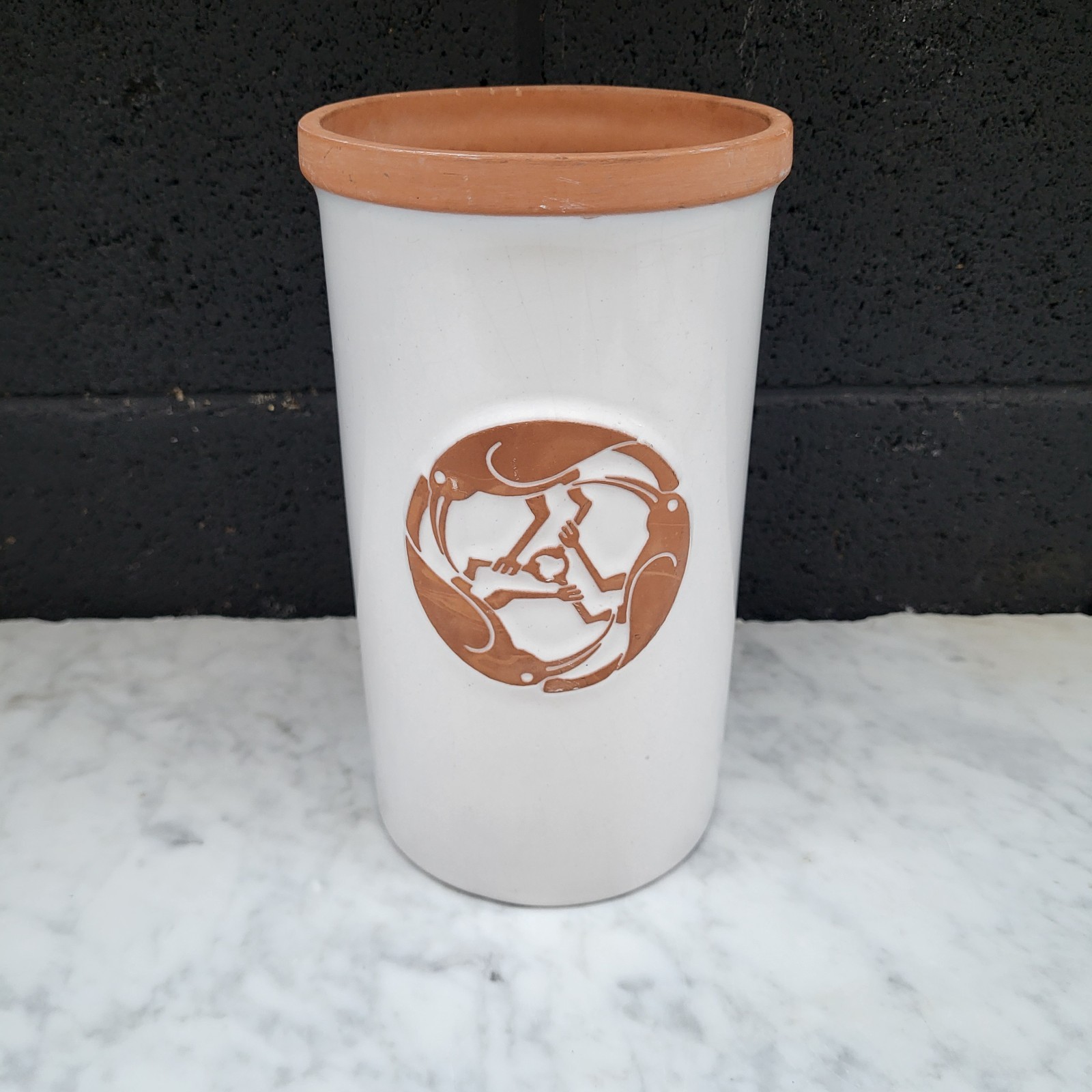 FRANKOMA Vintage RAVENSWOOD Winery Sonoma Pottery Wine Chiller Utensil Crock FRANKOMA Vintage RAVENSWOOD Winery Sonoma Pottery Wine Chiller Utensil Crock