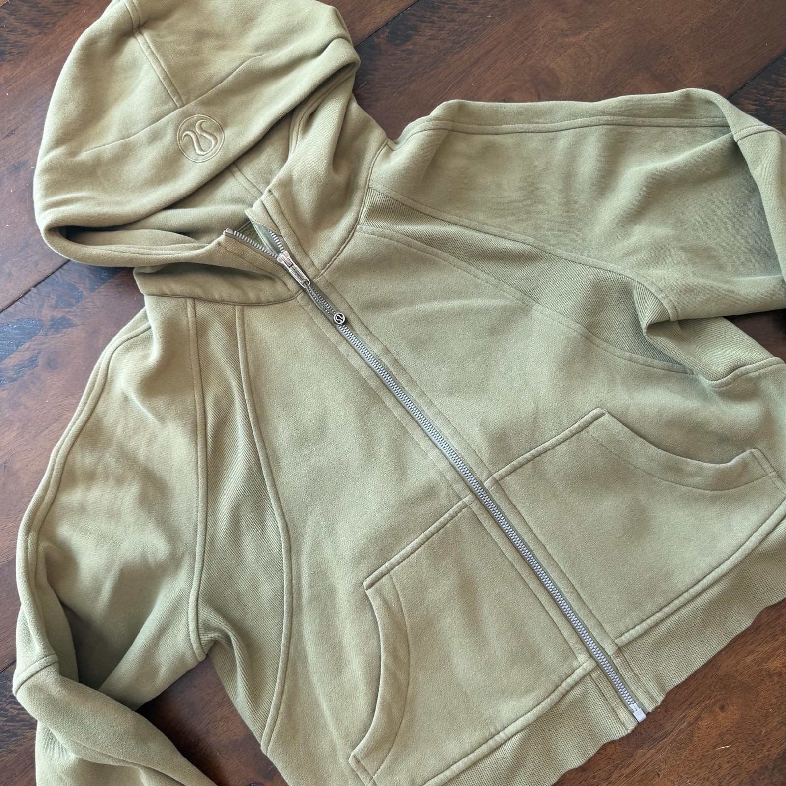 Lululemon Scuba Hoodie Womens Medium / Large Green Fleece Full Zip Oversized