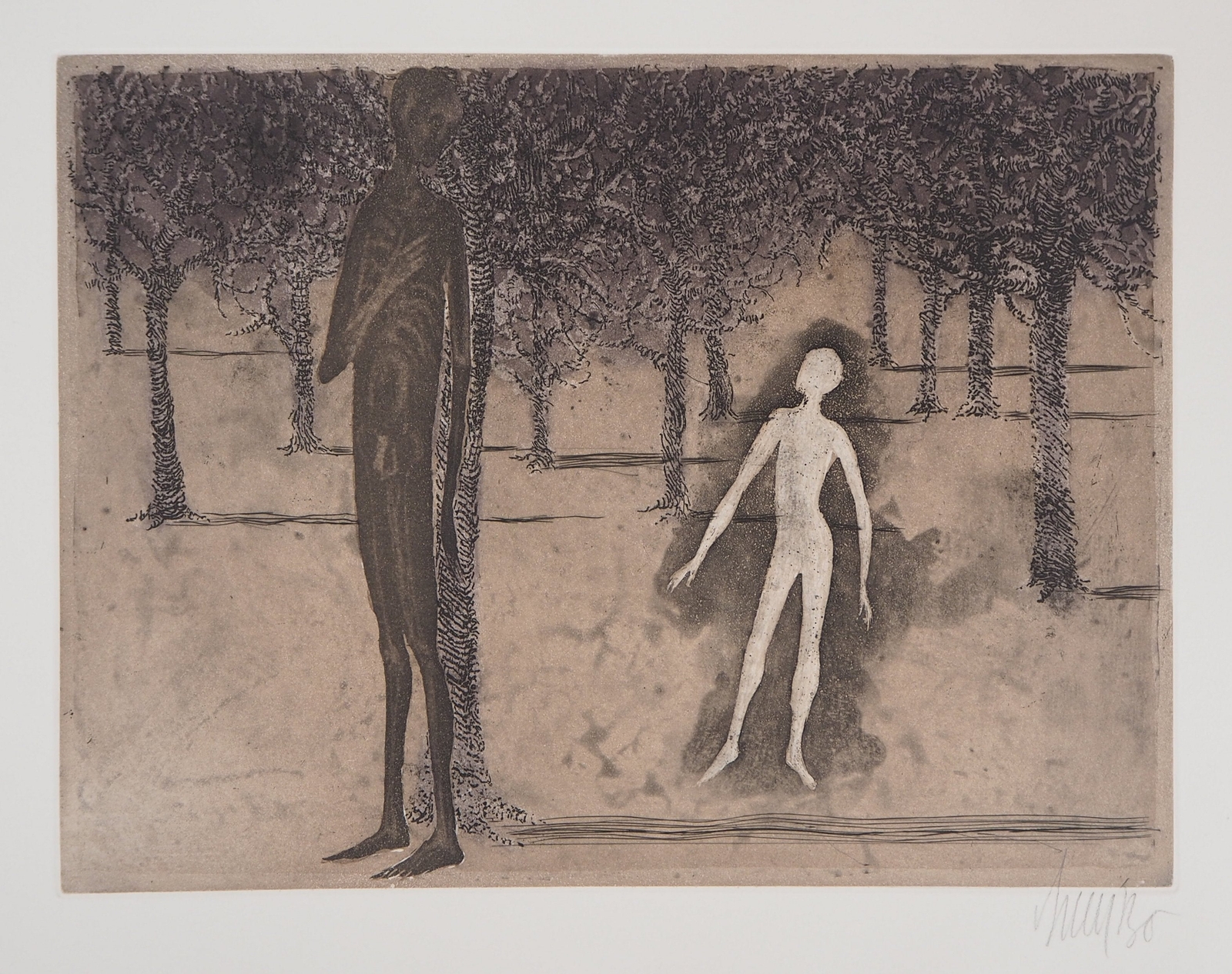 Lars BO: Surrealist Encounter, Original Signed Engraving