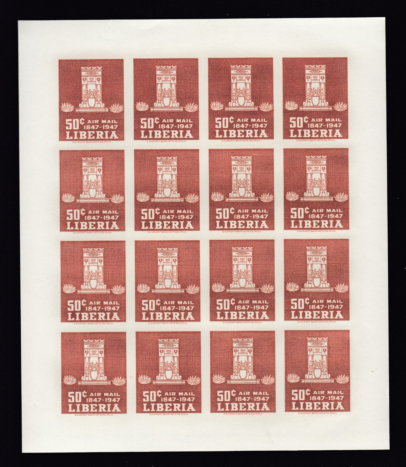 Liberia 305-308, C58-60, Full Set of Imperforate Sheets, Mint NH