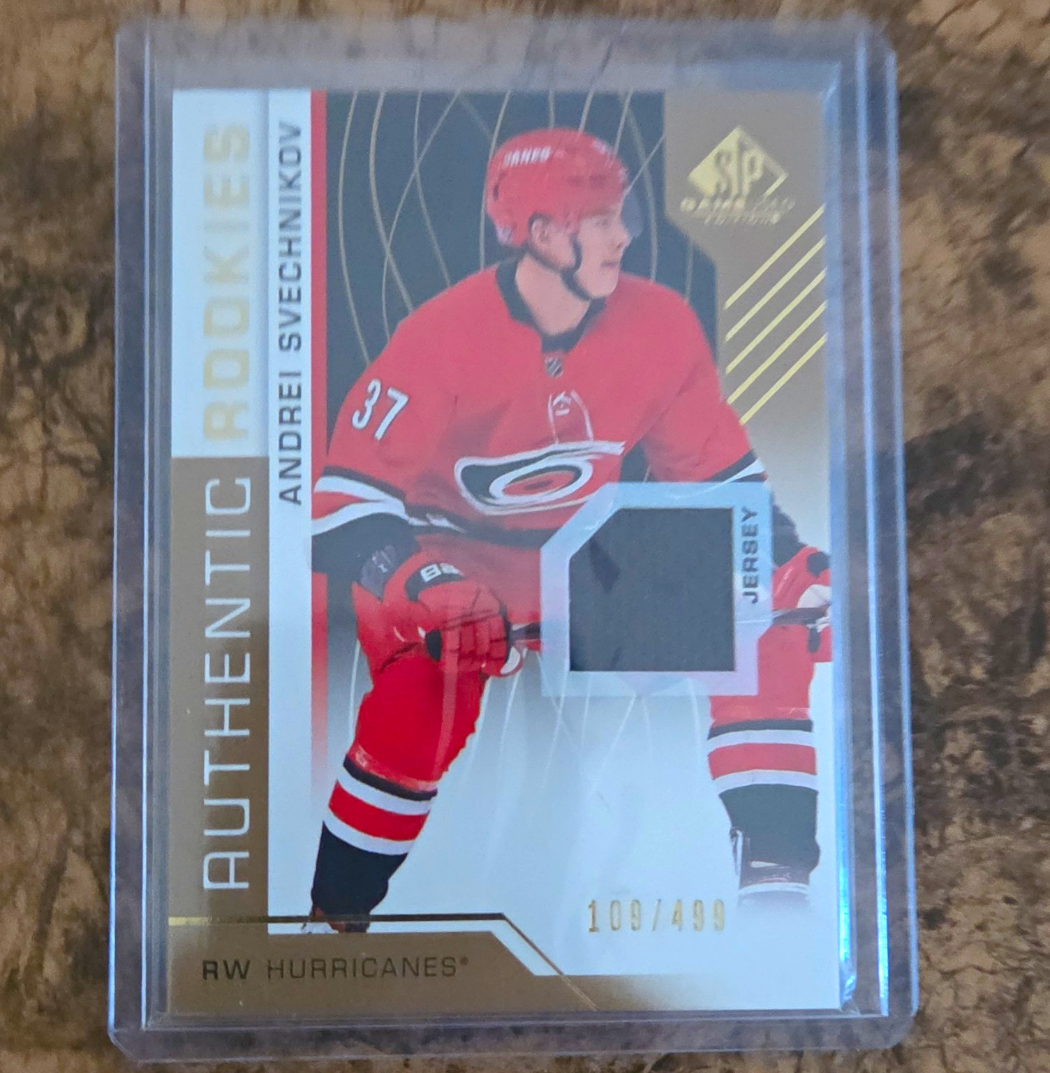 Upper Deck SP Game Used Andrei Svechnikov Authentic Rookies Jersey /499 #120
