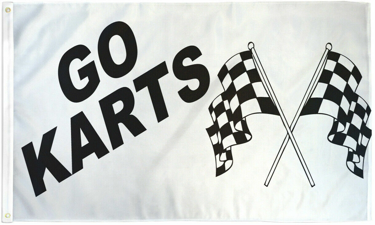 Go Karts Flag 3x5 Go Kart Racing Banner Sign Cart Racing Go Carts Here 100D