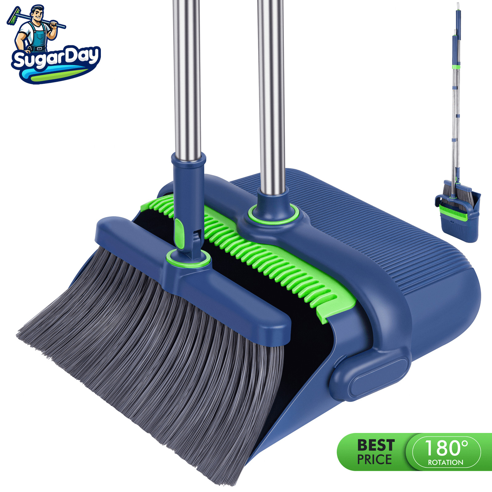 Broom and Dustpan Combo Set for Home Floors Broom and Dust Pan Combo...