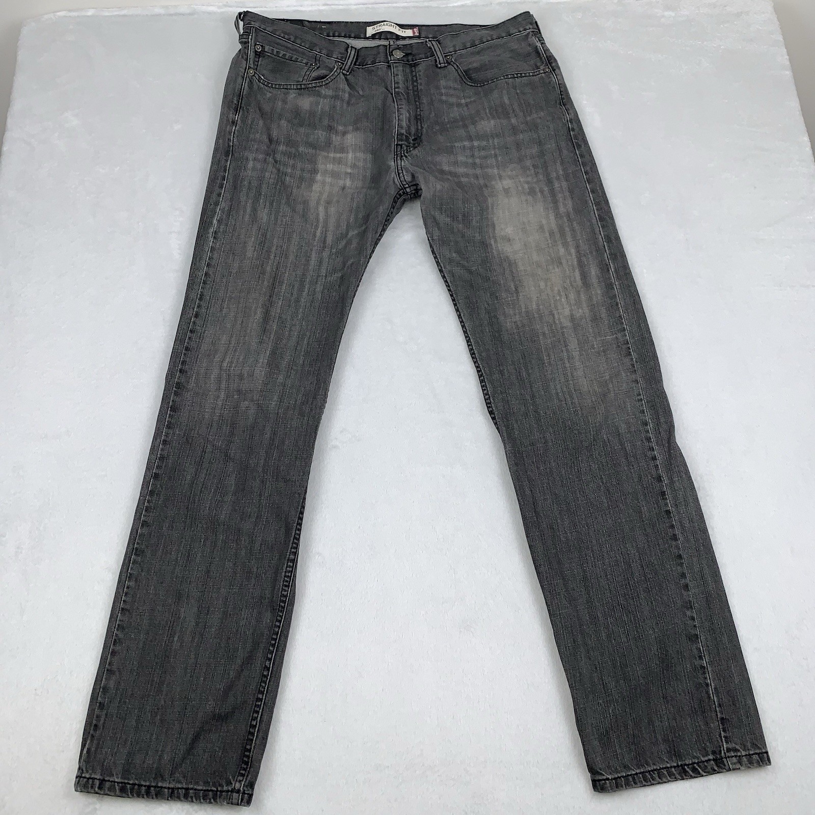 Vintage Levi’s 505 Dark Straight Fit Jeans 36x34 Faded Distressed Grunge
