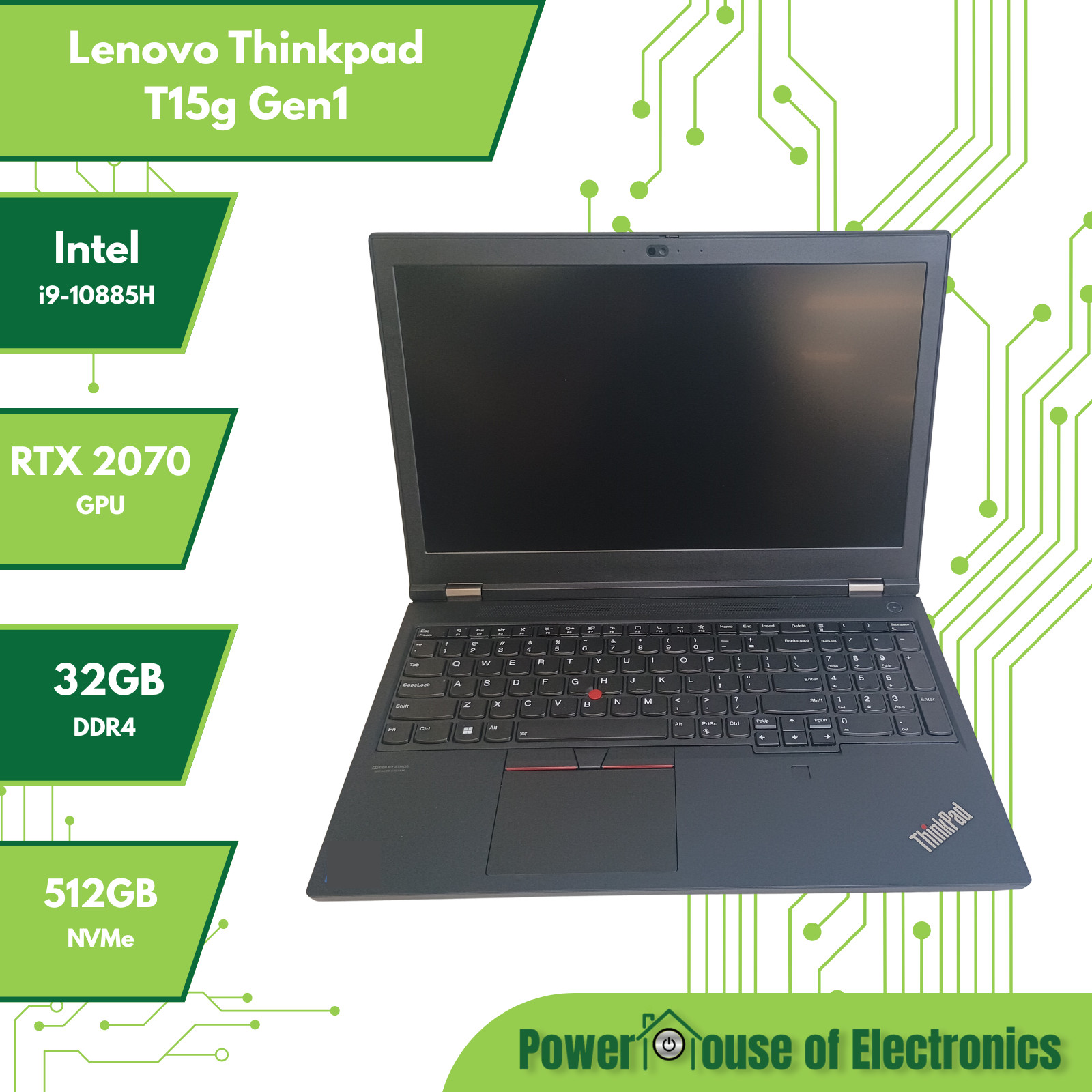 Lenovo ThinkPad T15g Gen 1 | i9-10885H | RTX 2070 GPU | 32GB RAM | 512GB NVMe