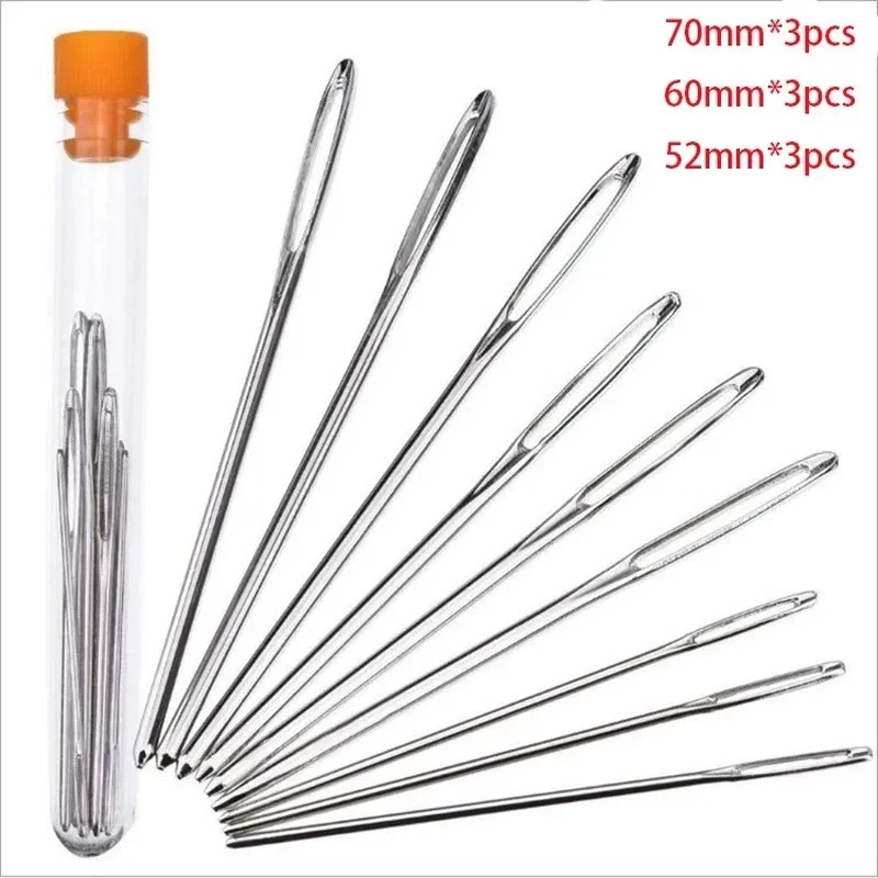 9PCS Large Eye Sewing Needles Kit for Yarn Embroidery Beading Hand Stitch