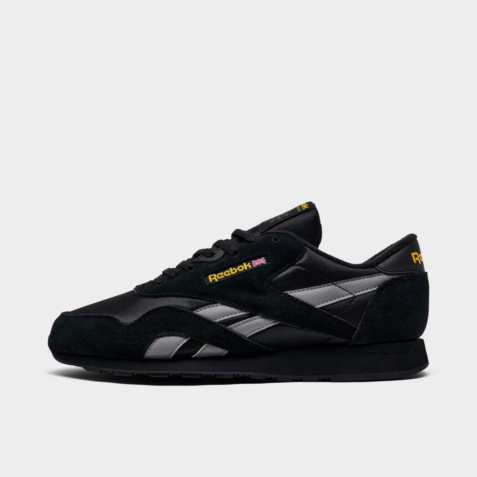 Men's Reebok Classic Nylon Casual Shoes Black/Grey/Yellow 230984 001 Men's Reebok Classic Nylon Casual Shoes Black/Grey/Yellow 230984 001