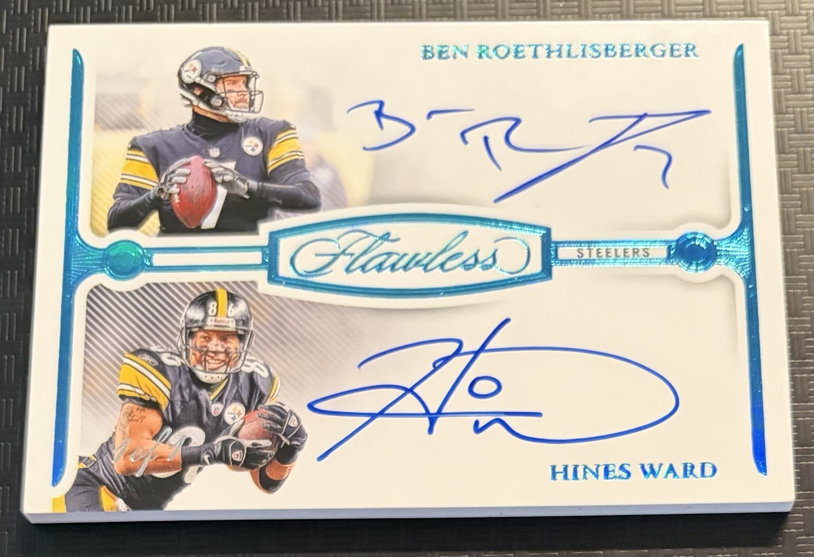 2024 Panini Flawless Ben Roethlisberger Hines Ward Platinum 1/1 Dual Auto