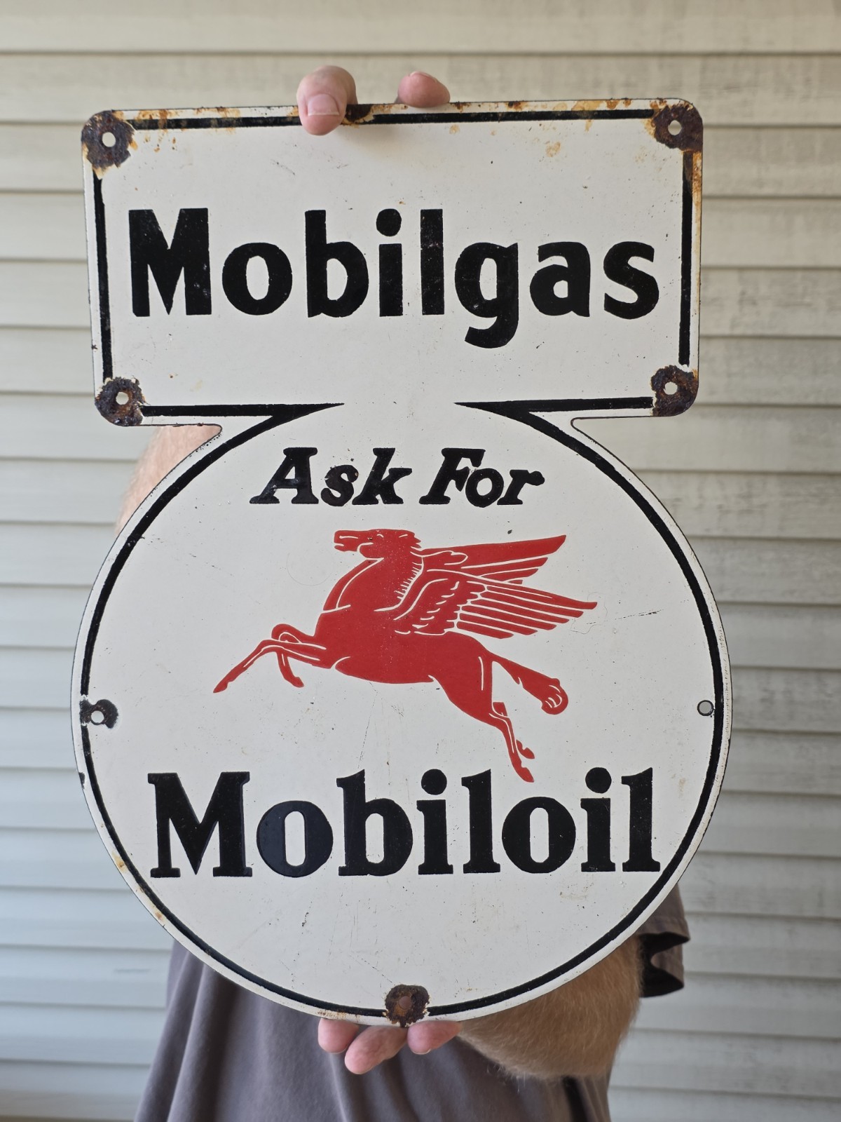 VINTAGE MOBILGAS PEGASUS PORCELAIN SIGN DEALERSHIP MOBIL MOBIOIL 16 VINTAGE MOBILGAS PEGASUS PORCELAIN SIGN DEALERSHIP MOBIL MOBIOIL 16