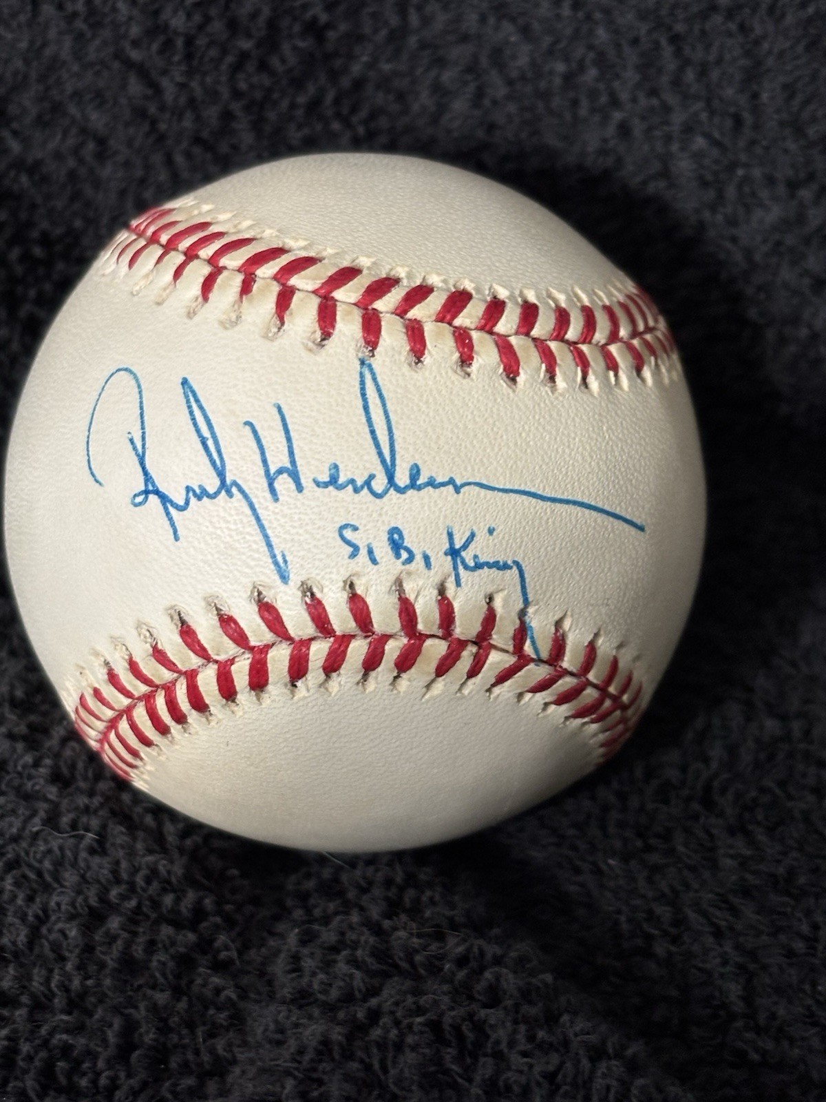 Rickey Henderson Stolen Base King SIGNED Autograph Vintage OAL Baseball BECKETT