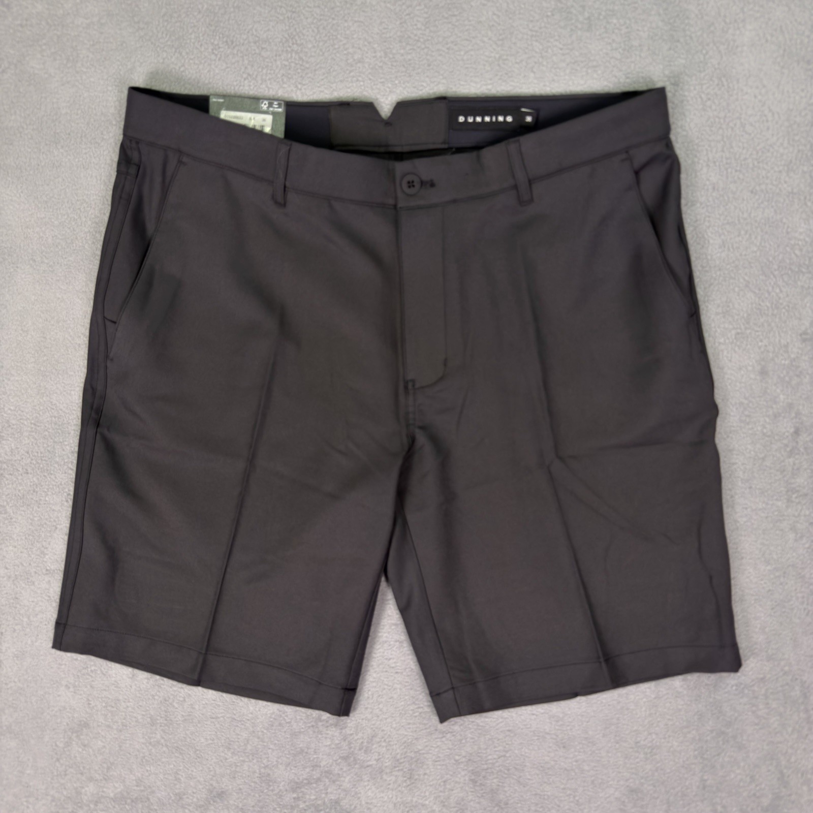 New Dunning Golf Mens Shorts 36 Black Performance Causal Textured 9” Inseam