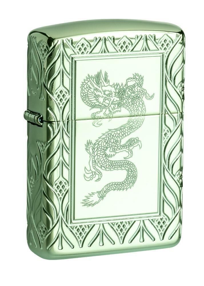 Zippo 49054, Chinese Dragon Deep Carved Armor High Polish Green Lighter, NEW Zippo 49054, Chinese Dragon Deep Carved Armor High Polish Green Lighter, NEW