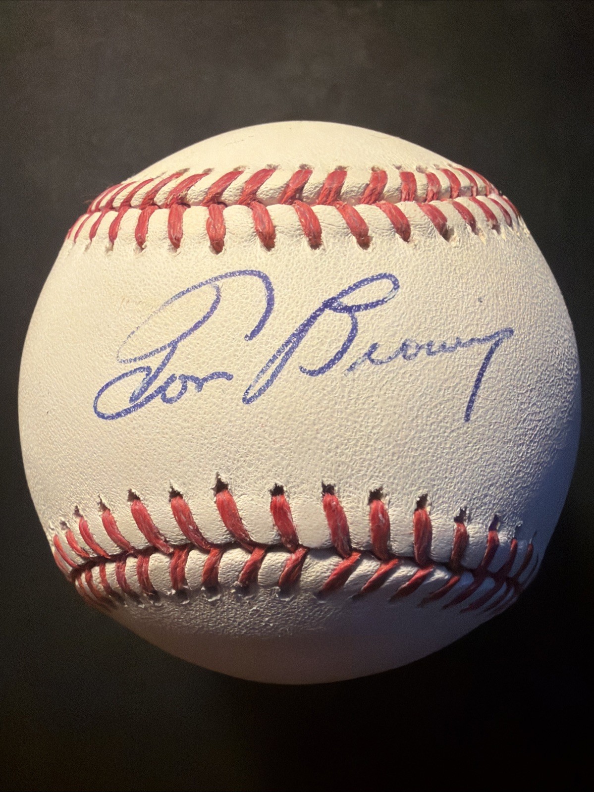 Tom Browning Signed OMLB Baseball Cincinnati Reds Perfect Game Pitcher Auto