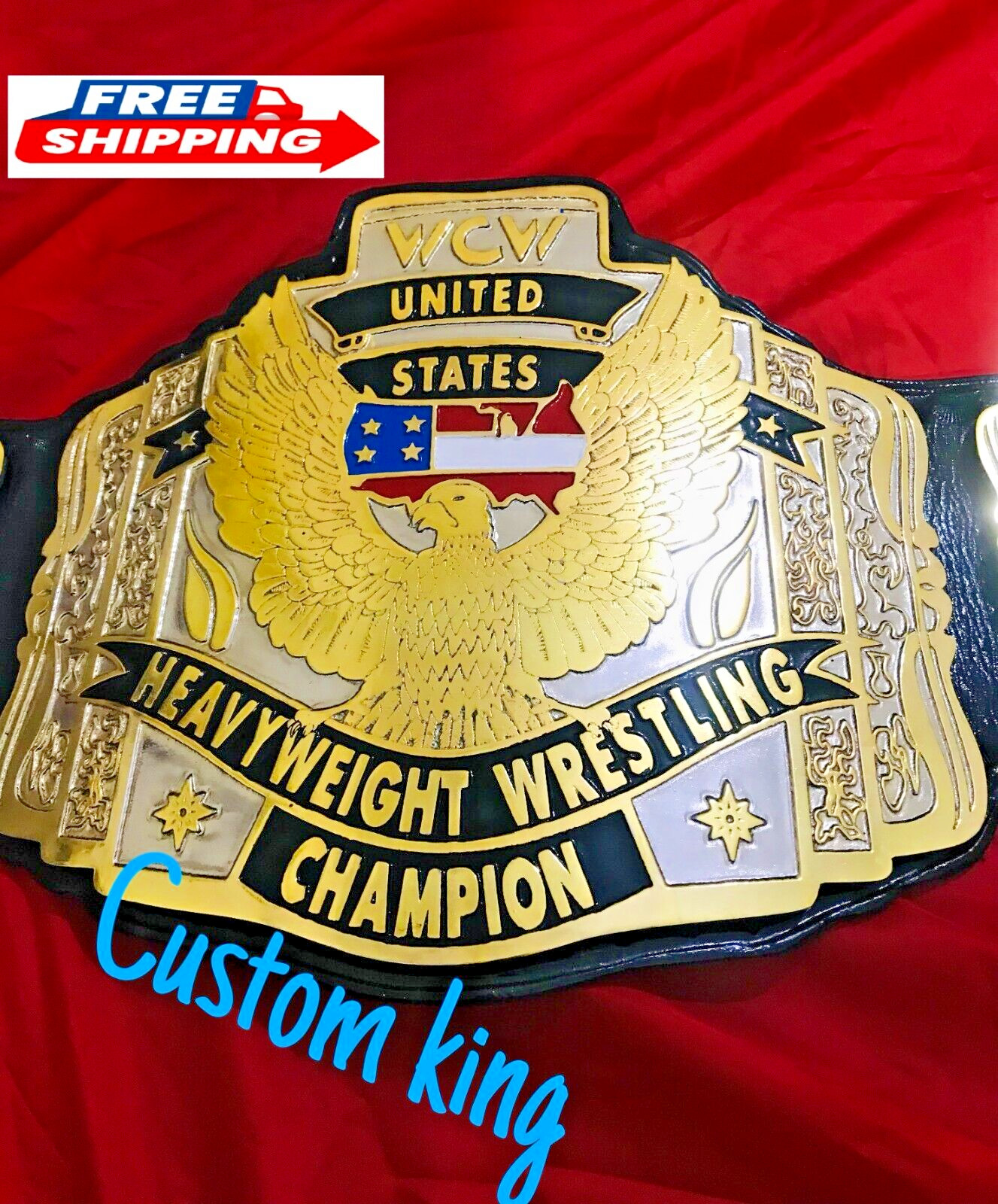New WCW United States Championship Wrestling Title Belt Adult size