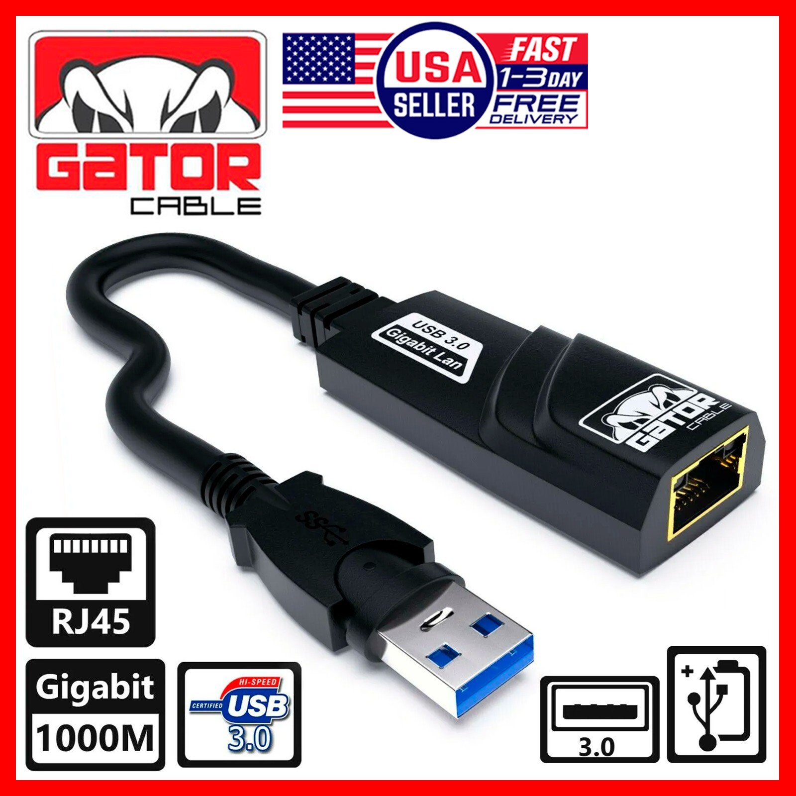 USB 3.0 Gigabit Ethernet LAN RJ45 1000Mbps Network Adapter For Windows PC Mac USB 3.0 Gigabit Ethernet LAN RJ45 1000Mbps Network Adapter For Windows PC Mac