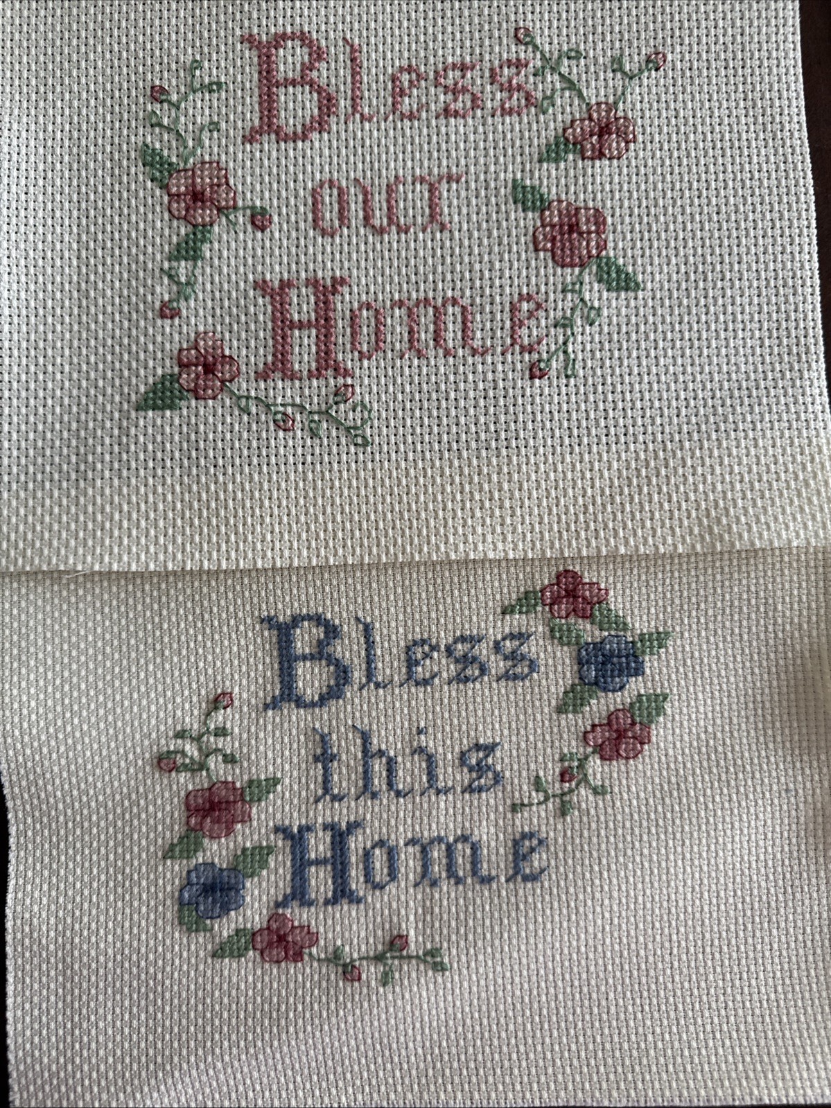 COMPLETED FINISHED CROSS STITCH, Bless Our home(pack Of Two) COMPLETED FINISHED CROSS STITCH, Bless Our home(pack Of Two)