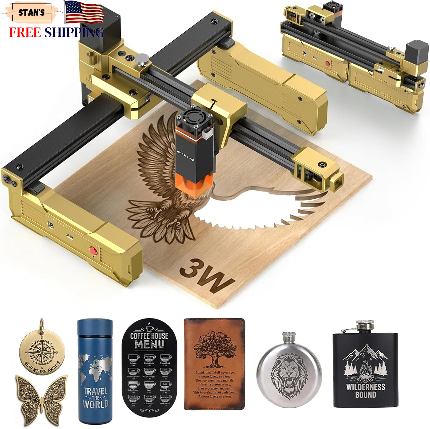 T1 Foldable Laser Engraver Portable Engraving Machine with 0.01mm Accuracy 20... T1 Foldable Laser Engraver Portable Engraving Machine with 0.01mm Accuracy 20...