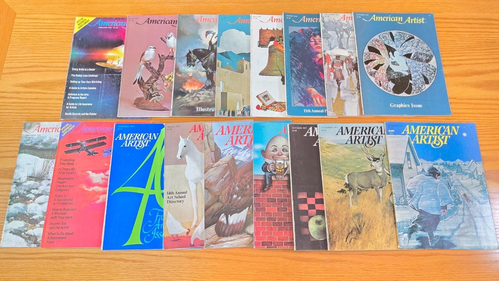 Lot of (17) Vintage American Artist Magazines (1976 & 1977)