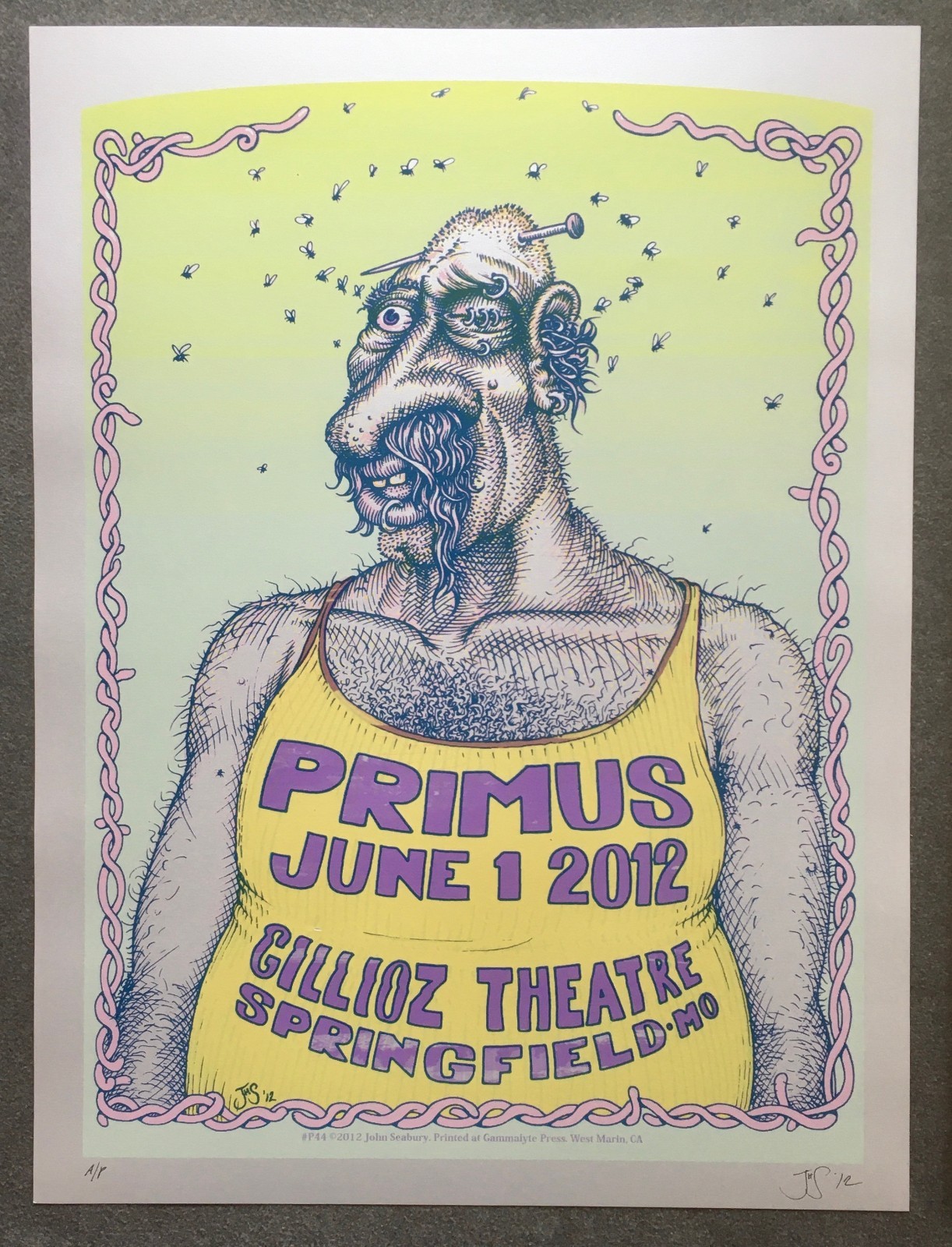 2012 Poster Primus Gillioz Theatre MO John Seabury Silver Variant Signed AP