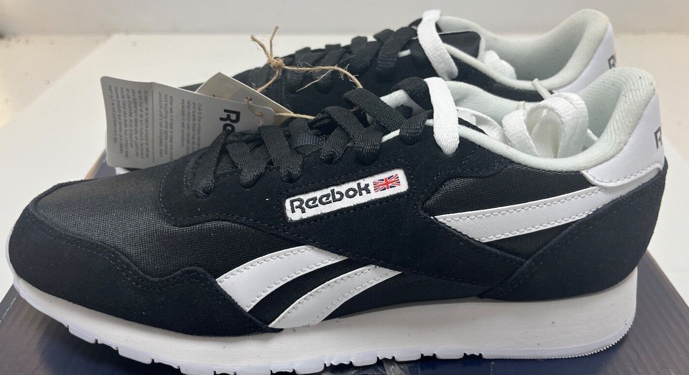 Reebok Mens Royal Nylon Black / White Classic Shoe BD1553 NWD 