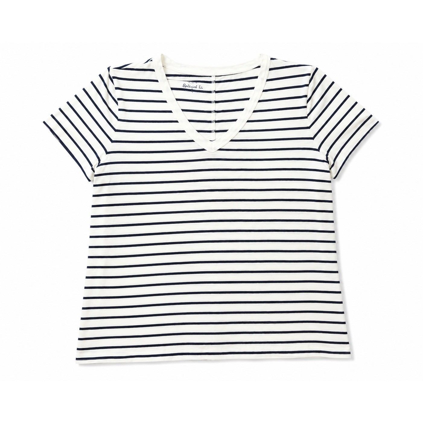 J.Crew Girlfriend Tee Womens Large White Navy Blue Striped V-Neck Cotton NWT J.Crew Girlfriend Tee Womens Large White Navy Blue Striped V-Neck Cotton NWT