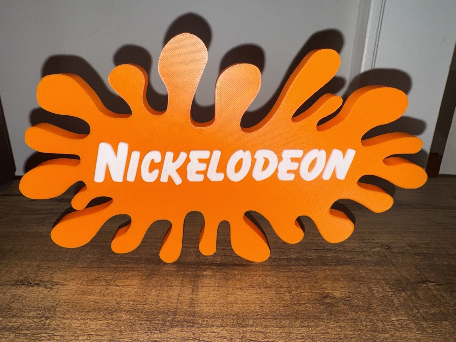 90s Nickelodeon Splat Orange 3D Large Wall Sign self Standing Shelf Art Gift