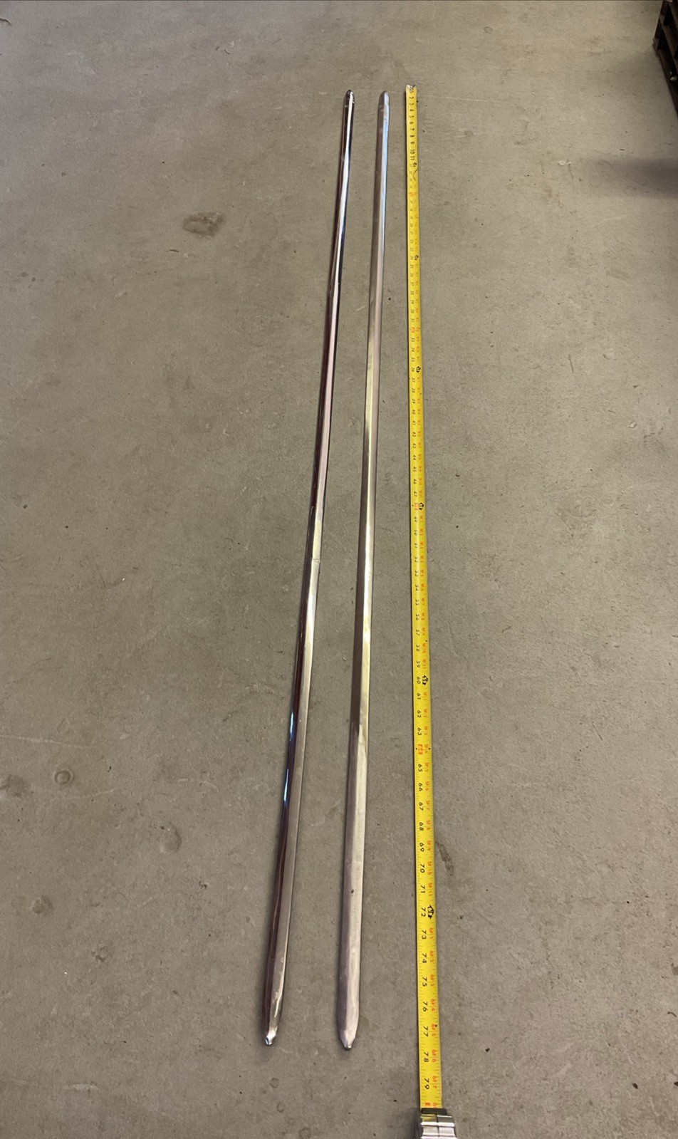 1937-1938 Chevy Running Board Molding Trim Pair 77 3/4 1937-1938 Chevy Running Board Molding Trim Pair 77 3/4