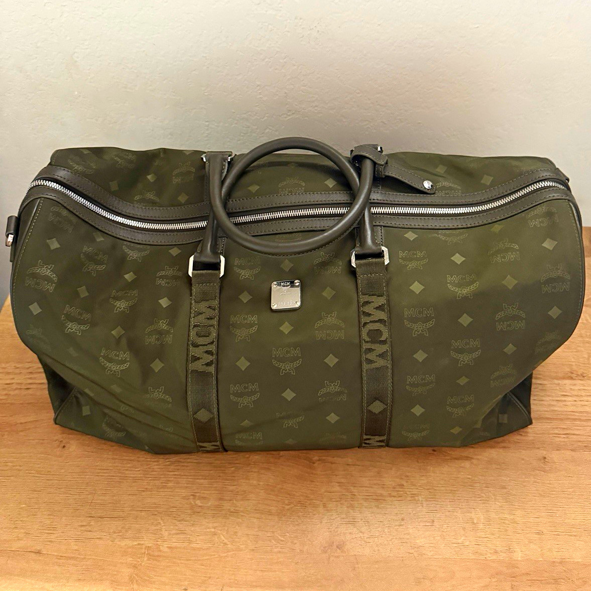 MCM Green Logo Nylon Duffle Bag 19 MCM Green Logo Nylon Duffle Bag 19
