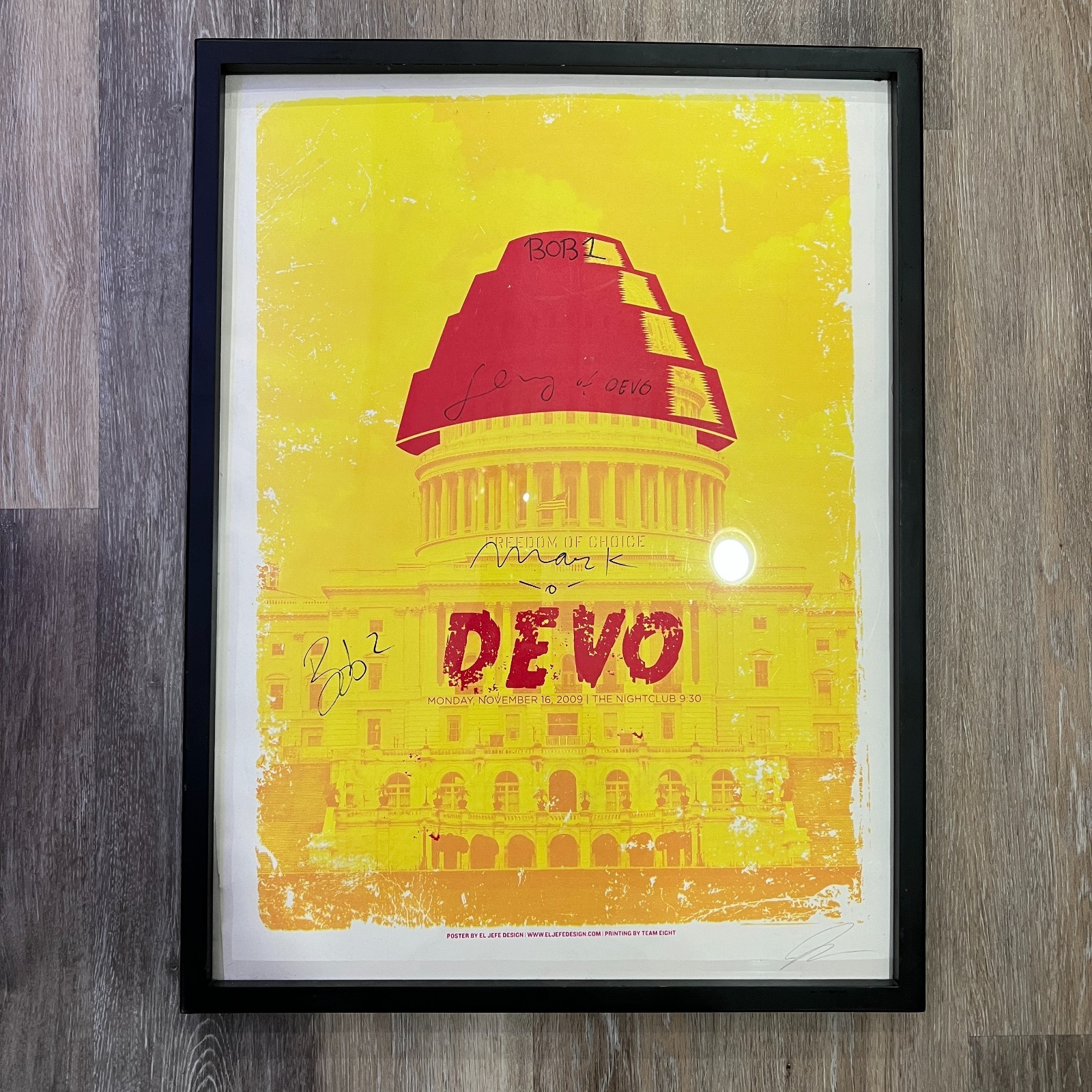 Devo \'Freedom Of Choice\' Signed Autographed Print Album Poster