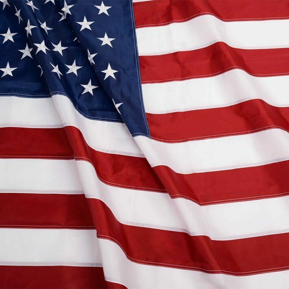 American Flag 5x8 Ft, Made From 210D Polyester, Embroidered Stars, Sewn Stripes