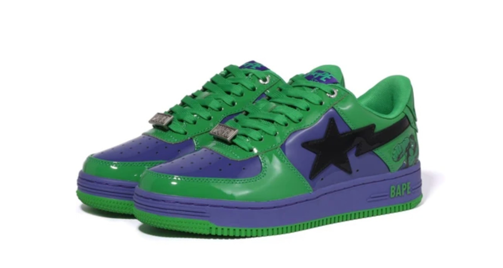 A Bathing Ape Bapesta Marvel Comics Hulk 2022 Sizes 4 5 6 7 8 8.5 9 9.5 10 11 12